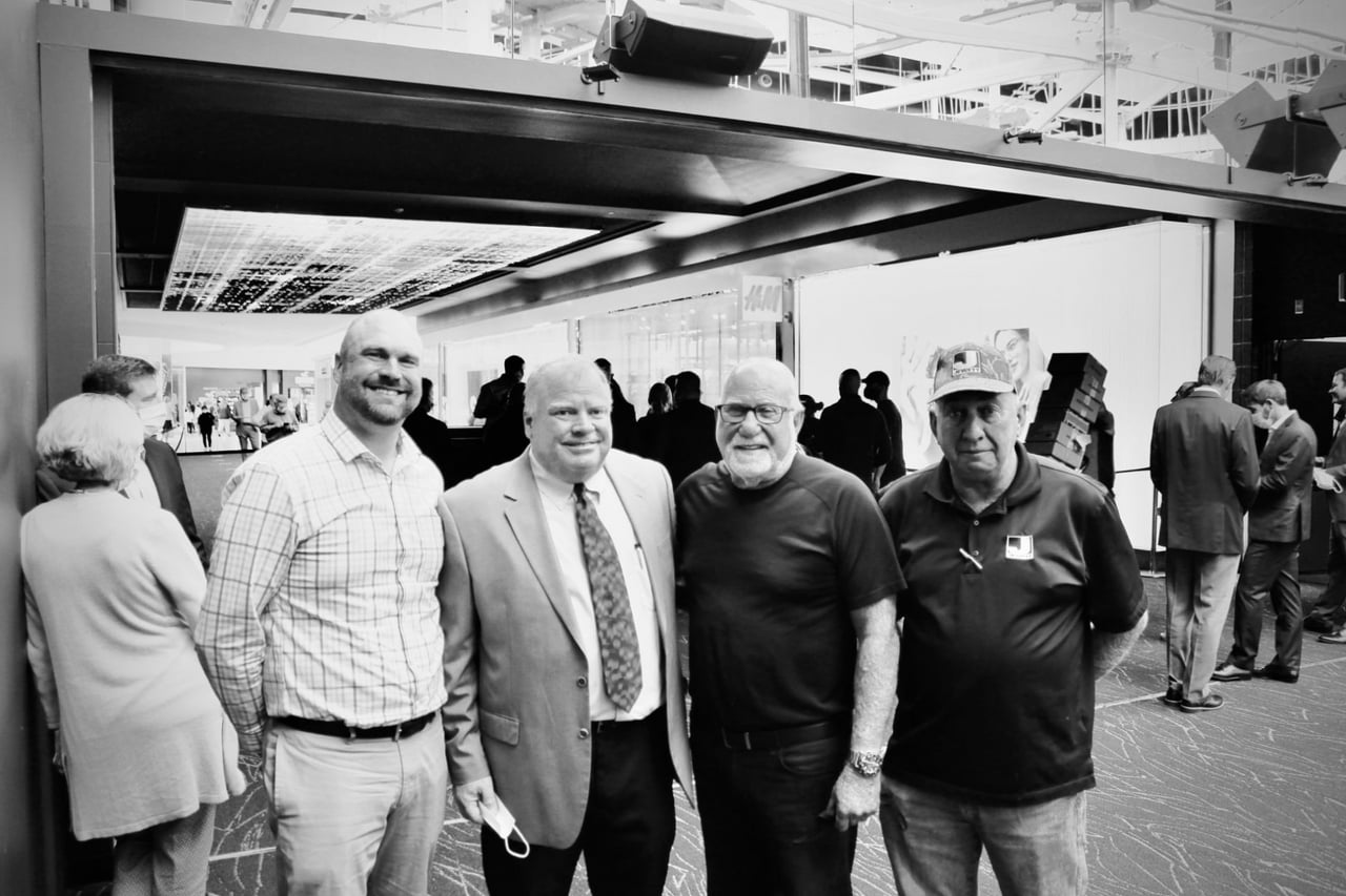 Jewett Construction team with Jordan’s Furniture during grand opening event.
