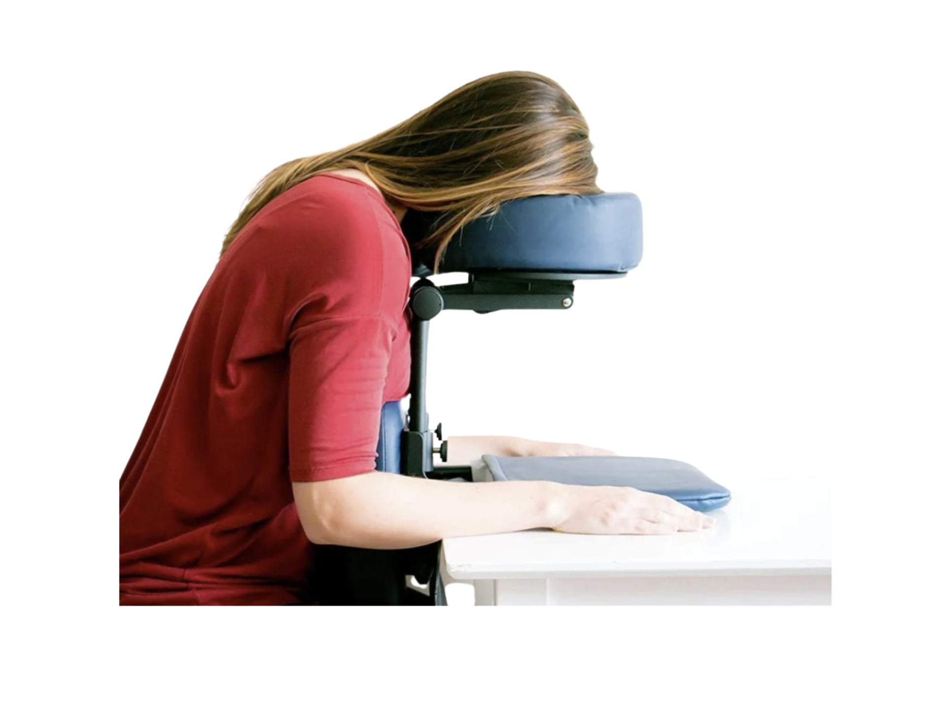 Post-surgery face-down recovery support system designed for patients recovering from Vitrectomy, Macular Hole, or Retinal Detachment procedures.