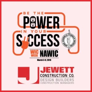 WIC Week graphic celebrating Women in Construction, co-branded by Jewett Construction and NAWIC.