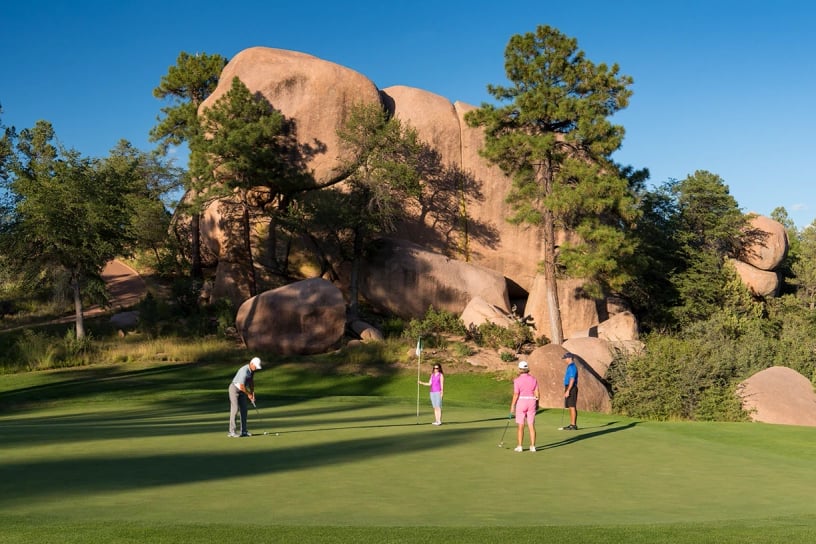people enjoying the golf course 